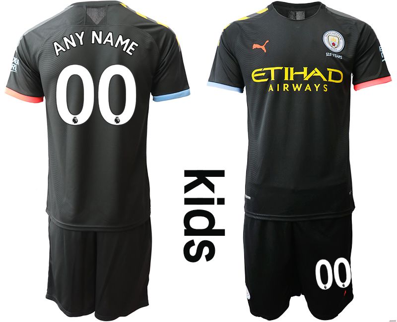 Youth 2019-2020 club Manchester City away customized black Soccer Jerseys